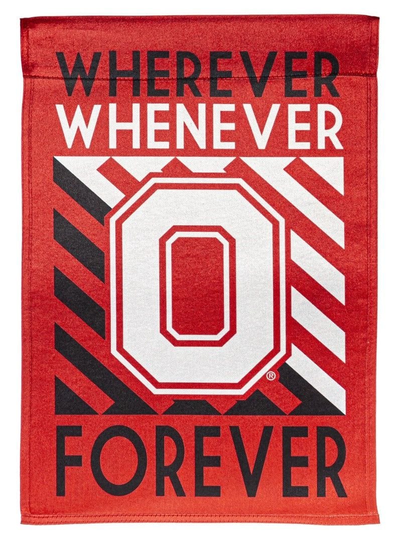 Ohio State University Garden Flag 2 Sided Wherever Whenever Forever 14LU973WWF Heartland Flags