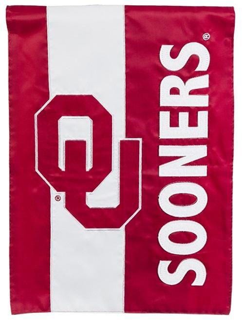 Oklahoma Sooners Garden Flag 2 Sided Applique Embellished 16SF974 Heartland Flags