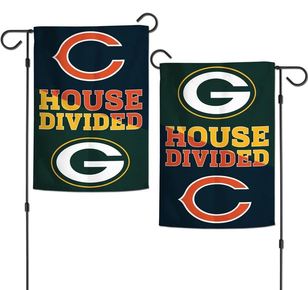 Packers vs Bears Garden Flag 2 Sided House Divided 31831321 Heartland Flags