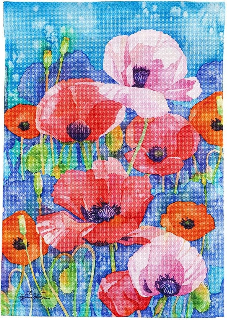 Painted Poppies Garden Flag 2 Sided Decorative 14W10366 Heartland Flags