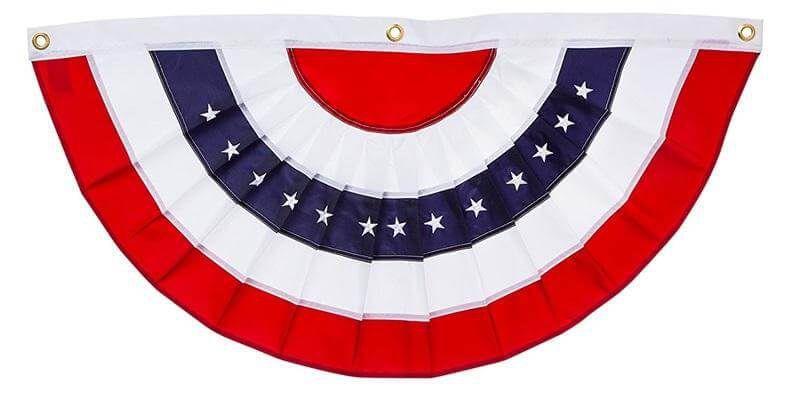 Patriotic Bunting Applique/Embroidered Stars 58'' Long 15638 Heartland Flags