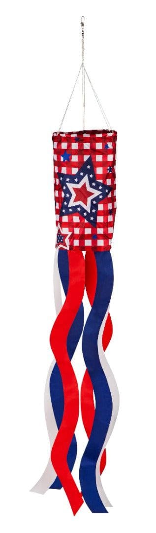 Patriotic Stars and Checks Windsock 40 Inches Long 40S1131 Heartland Flags