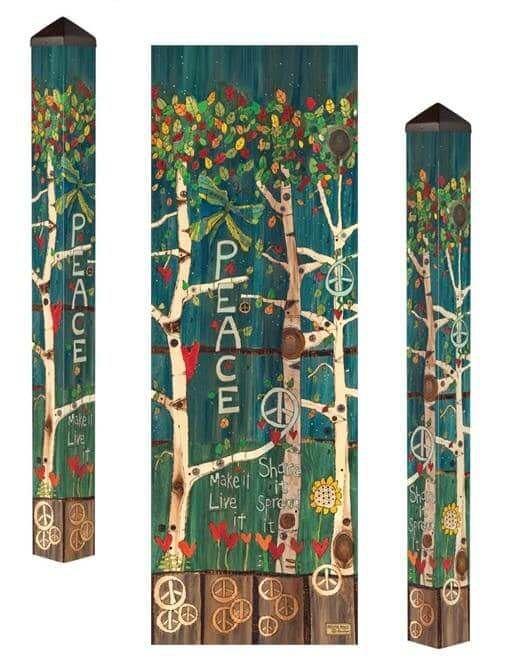 Peace Tree Painted Peace Art Pole 5 Feet Tall Share It PL1196 Heartland Flags