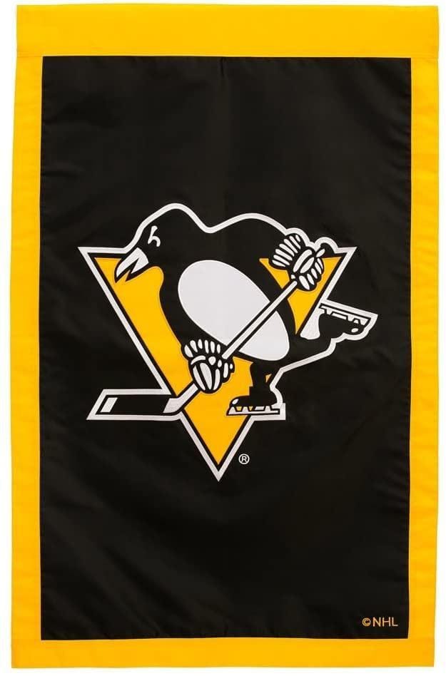 Pittsburgh Penguins Flag 2 Sided Applique House Banner 154372B Heartland Flags