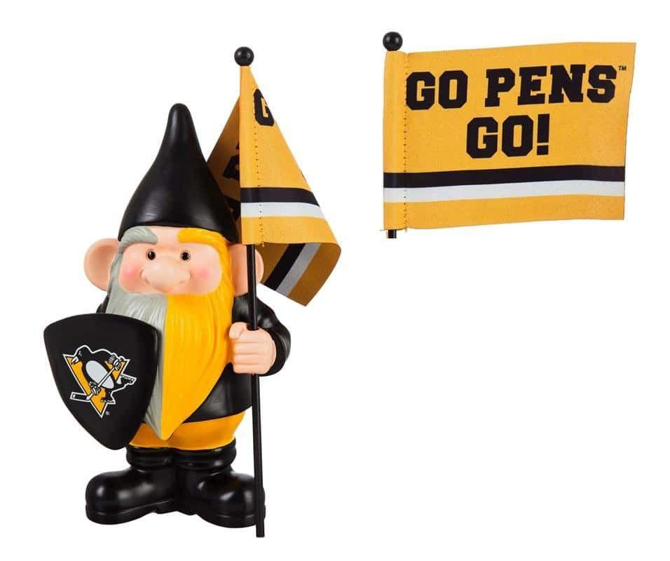 Pittsburgh Penguins Gnome with Flag Go Pens Go 544372FHG Heartland Flags
