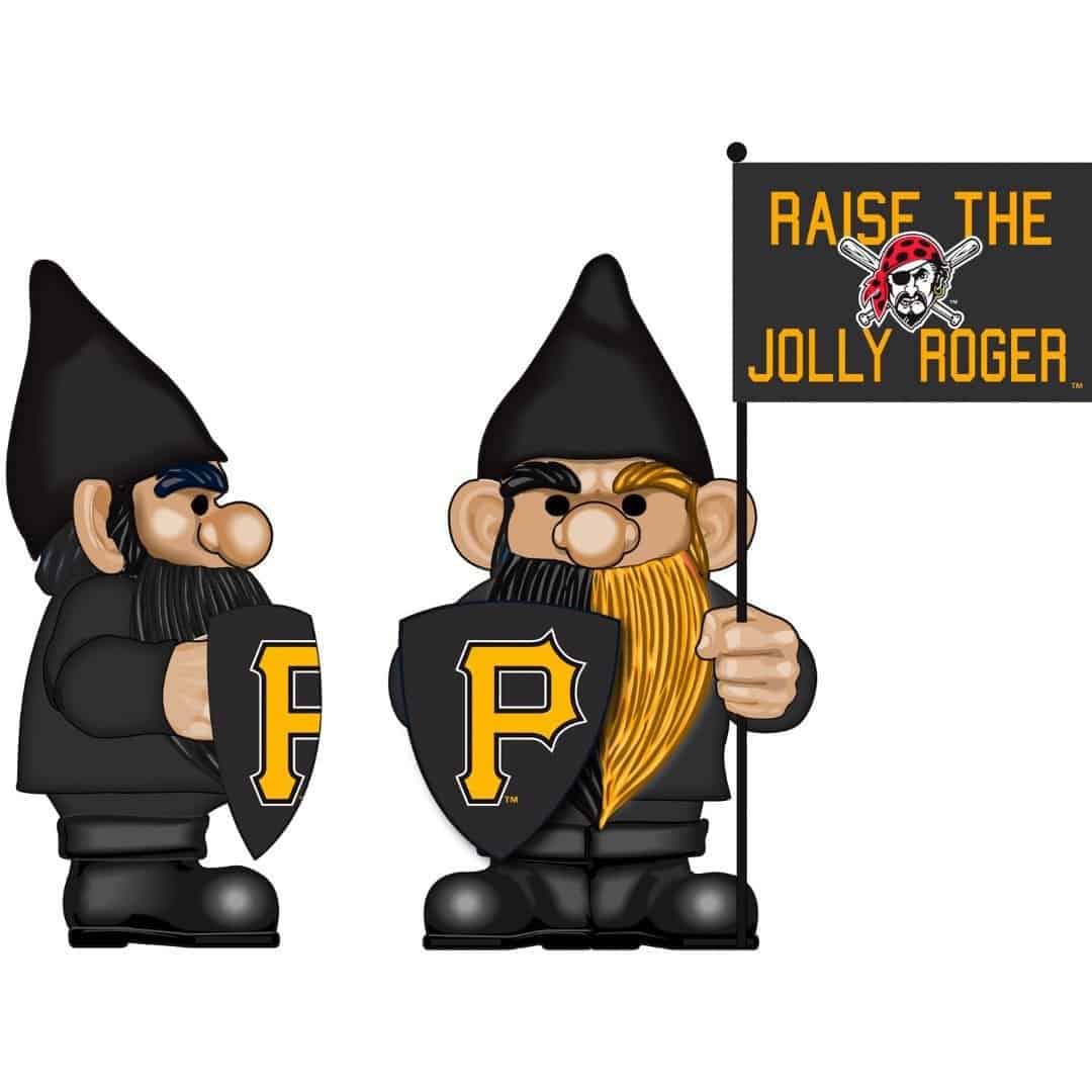 Pittsburgh Pirates Gnome with Flag Raise The Jolly Roger 544221FHG Heartland Flags