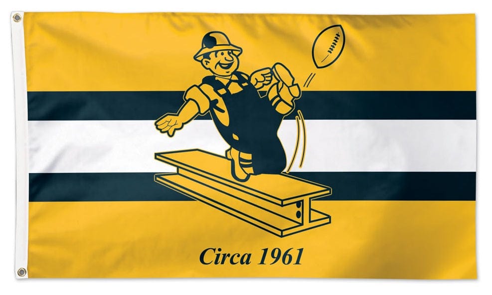 Pittsburgh Steelers Flag Throwback Logo 3x5 Yellow 96999118 Heartland Flags