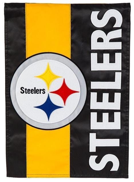 Pittsburgh Steelers Garden Flag 2 Sided Applique Embellished 16SF3824 Heartland Flags