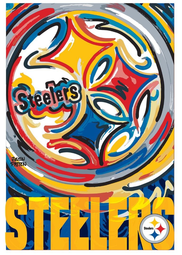 Pittsburgh Steelers Garden Flag 2 Sided Justin Patten Logo 14S3824JPAL Heartland Flags