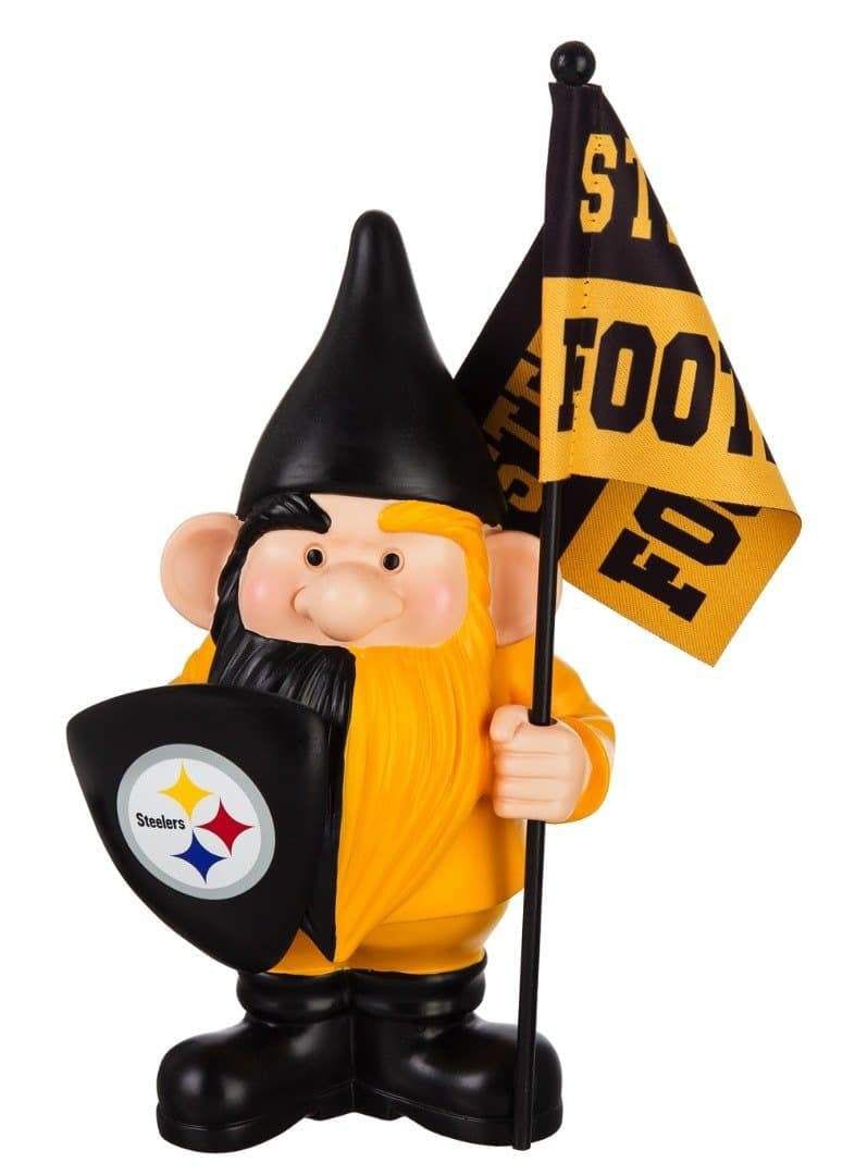 Pittsburgh Steelers Gnome with Flag Steel City Football 543824FHG Heartland Flags