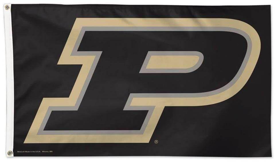 Purdue University Flag 3x5 Gold P on Black 02303115 Heartland Flags