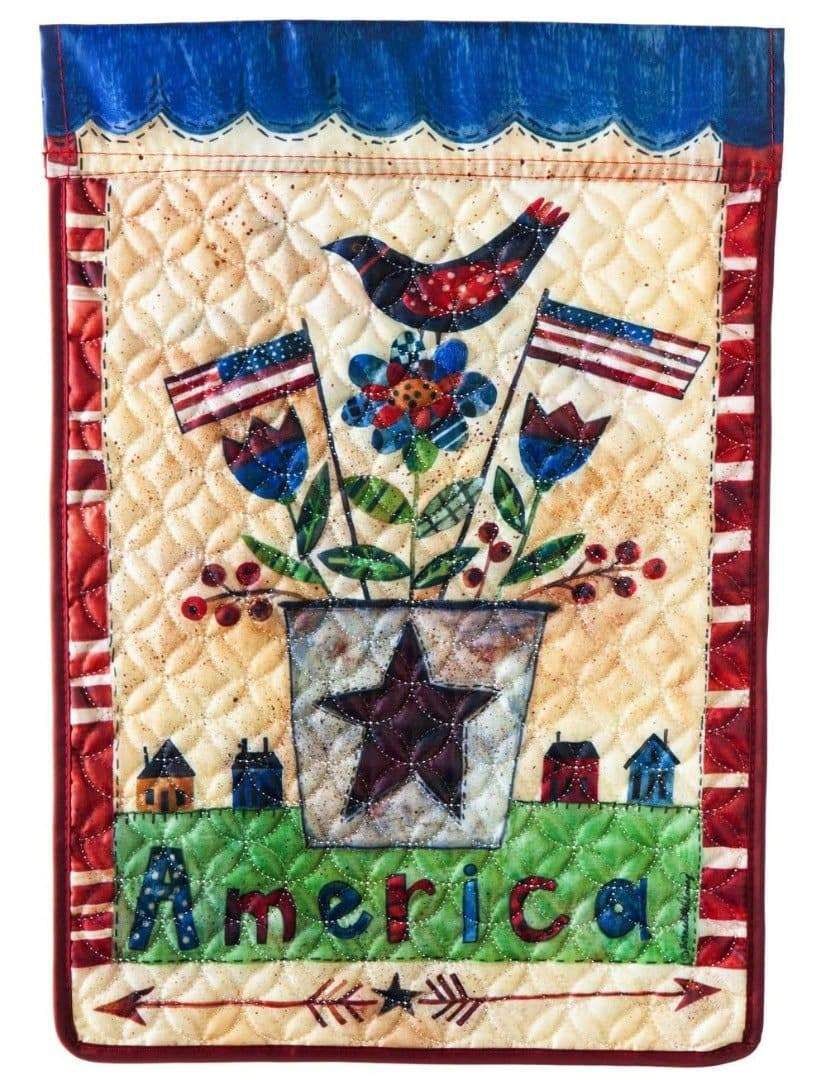 Quilted America The Beautiful Garden Flag 2 Sided