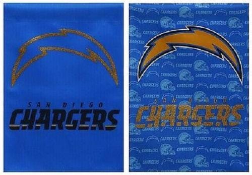 San Diego Chargers Garden Flag 2 Sided Glitter Los Angeles 14S3825BL Heartland Flags