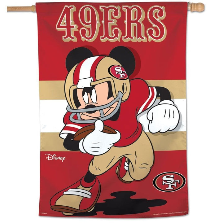 San Francisco 49ers Mickey Mouse Banner Football Flag 72479120 Heartland Flags