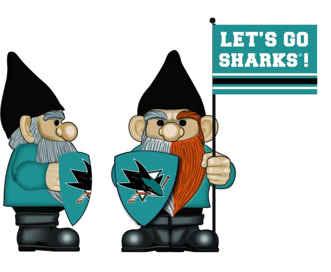 San Jose Sharks Gnome with Flag Lets Go Sharks 544373FHG Heartland Flags