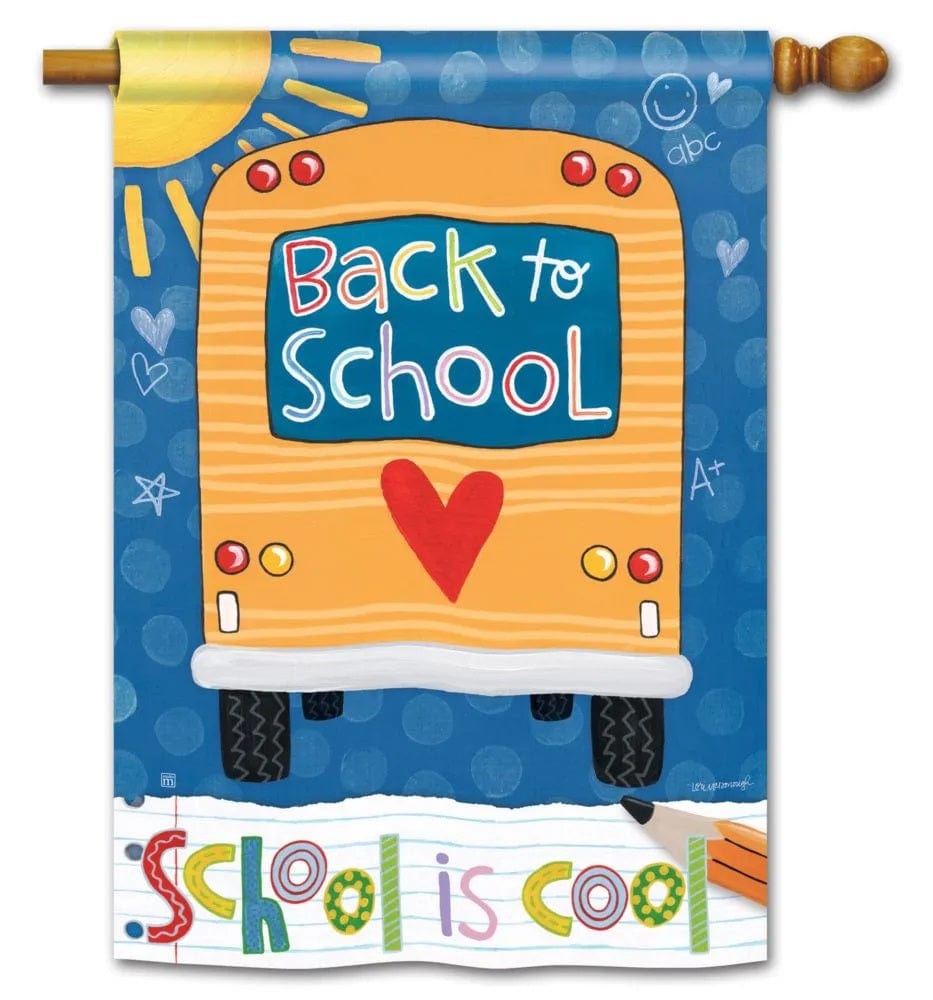 School Is Cool Flag 2 Sided Back to School House Banner 91509 Heartland Flags