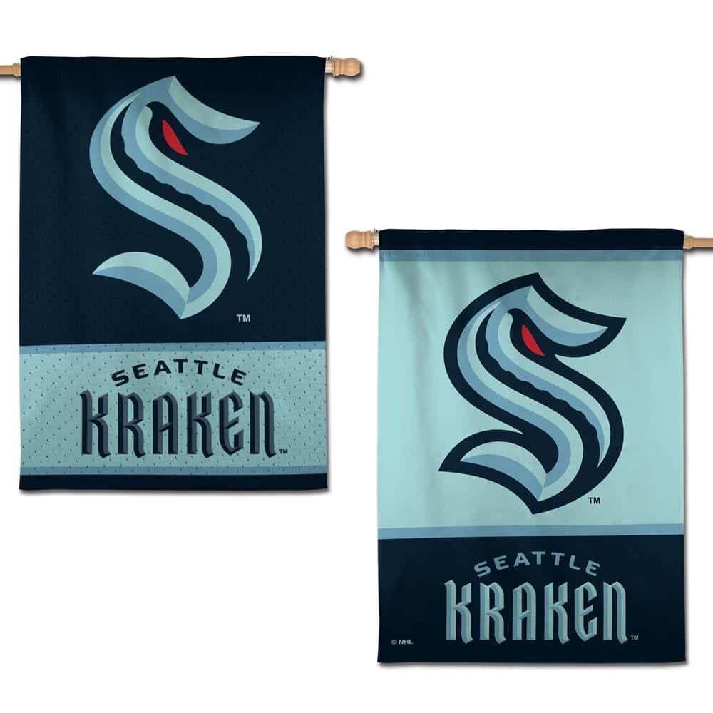 Seattle Kraken Flag 2 Sided Logo Vertical Banner 20224320 Heartland Flags