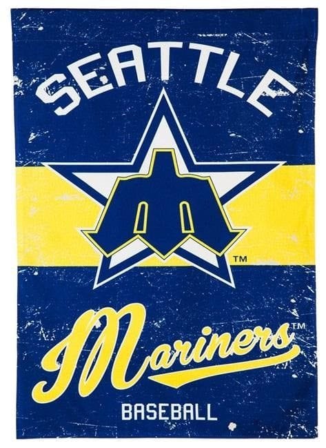 Seattle Mariners Garden Flag 2 Sided Retro Logo 14L4224VINT Heartland Flags