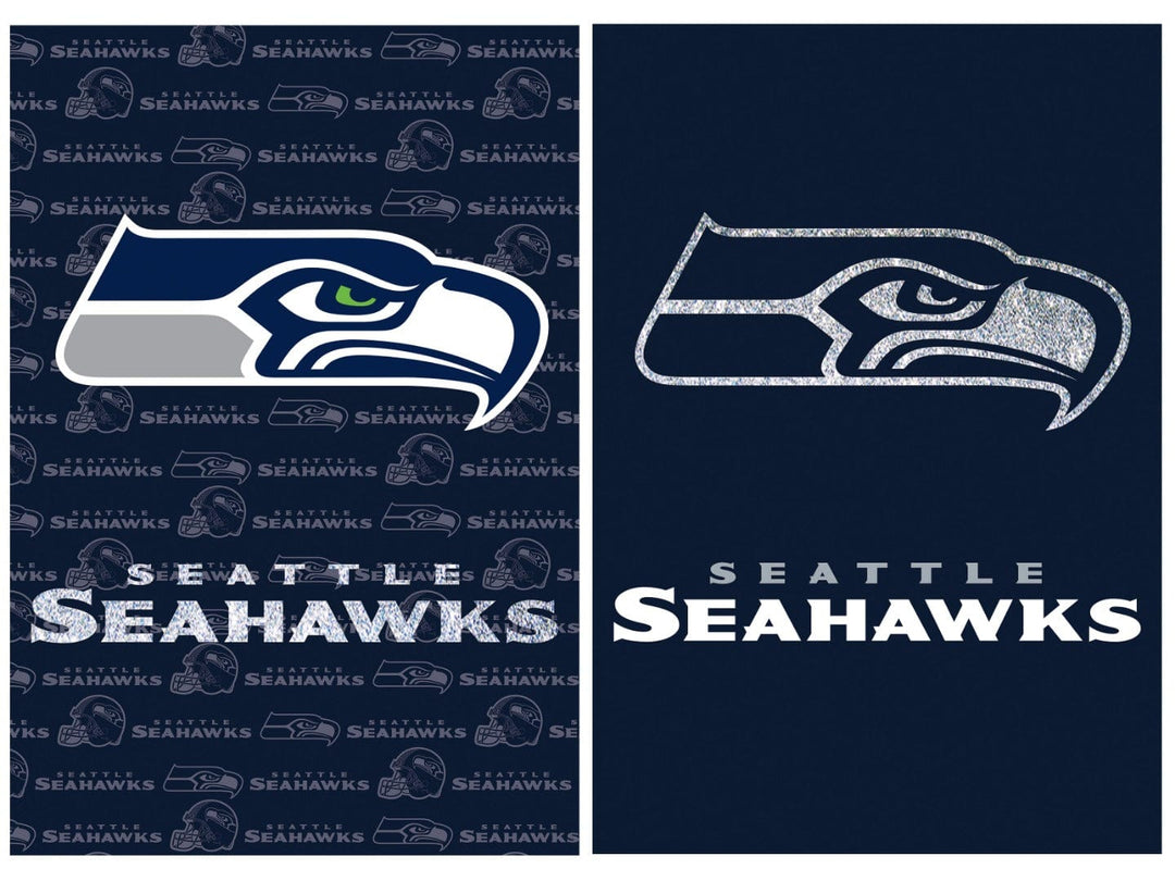 Seattle Seahawks Flag 2 Sided Glitter Logo House Banner 13S3827BL Heartland Flags