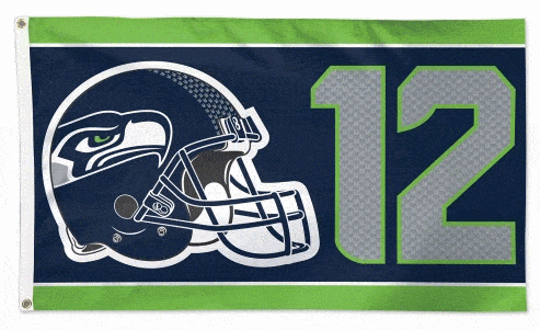 Seattle Seahawks Flag 3x5 Number 12 With Helmet NFL 01826117 