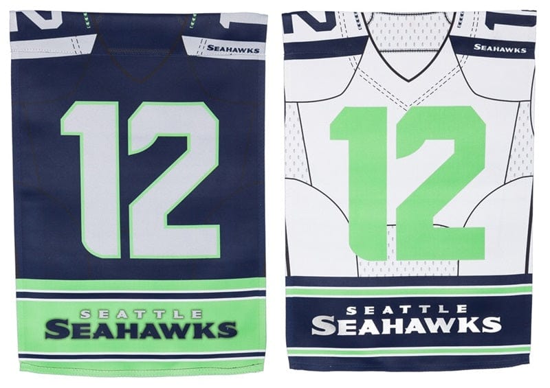 Seattle Seahawks Garden Flag 2 Sided 12th Man Foil NFL Jersey 14S3827BLJ Heartland Flags