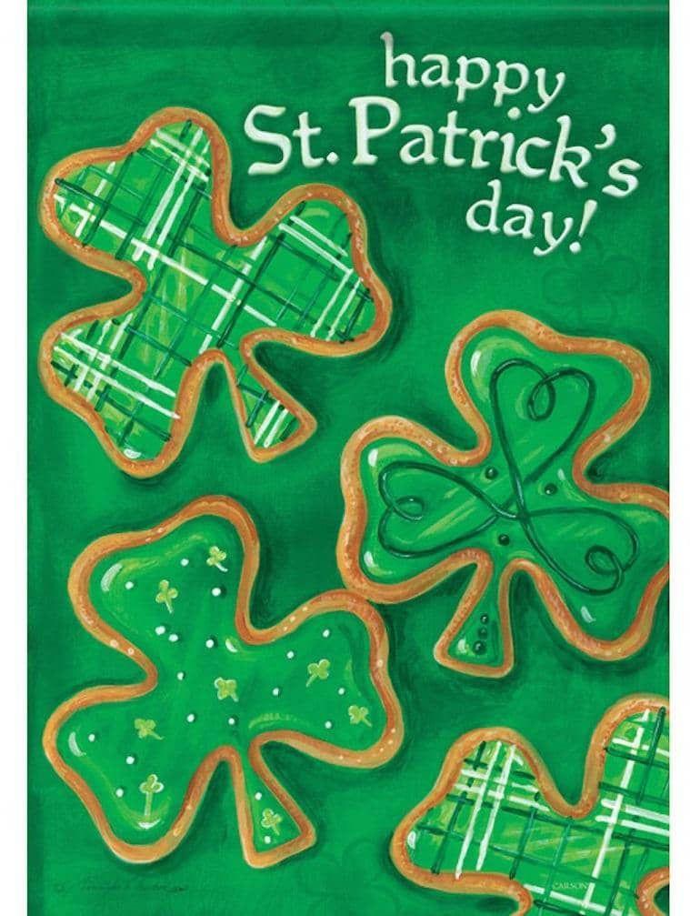 Shamrock Cookies Flag 2 Sided St. Patrick's Day House Banner 47623 Heartland Flags