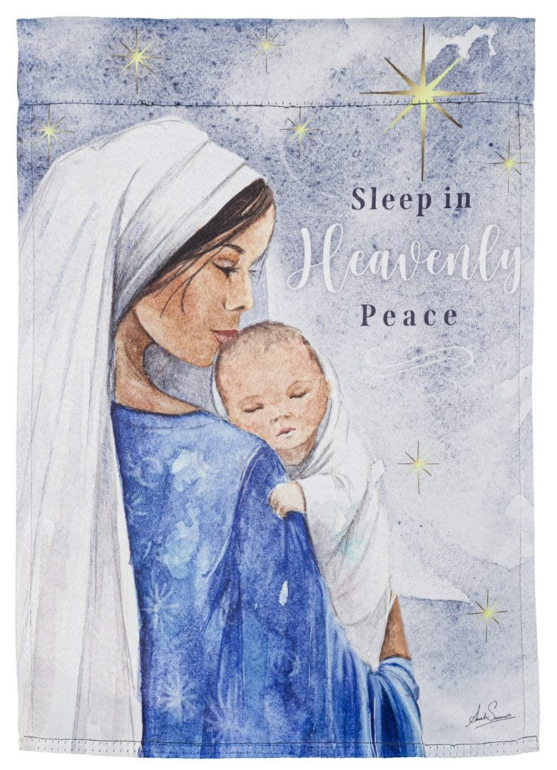 Sleep In Heavenly Peace Christmas Garden Flag 2 Sided Mary Jesus 14S10540 Heartland Flags
