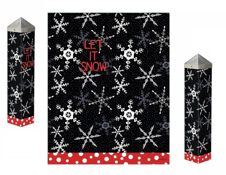 Snowflakes and Polk Dots Art Peace Pole 20 Inches Tall Let It Snow PL20020 Heartland Flags