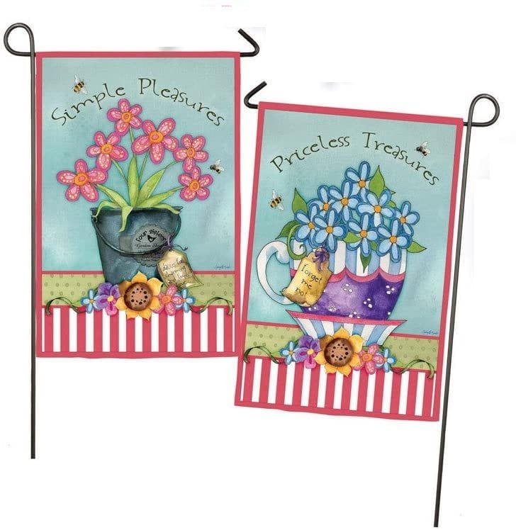 Spring Blooms Garden Flag 2 Sided Simple Pleasures 14S2395FB Heartland Flags