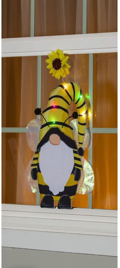 Summer Bee Humble Bee Kind Gnome LED Window Decoration 2DDW2252 Heartland Flags