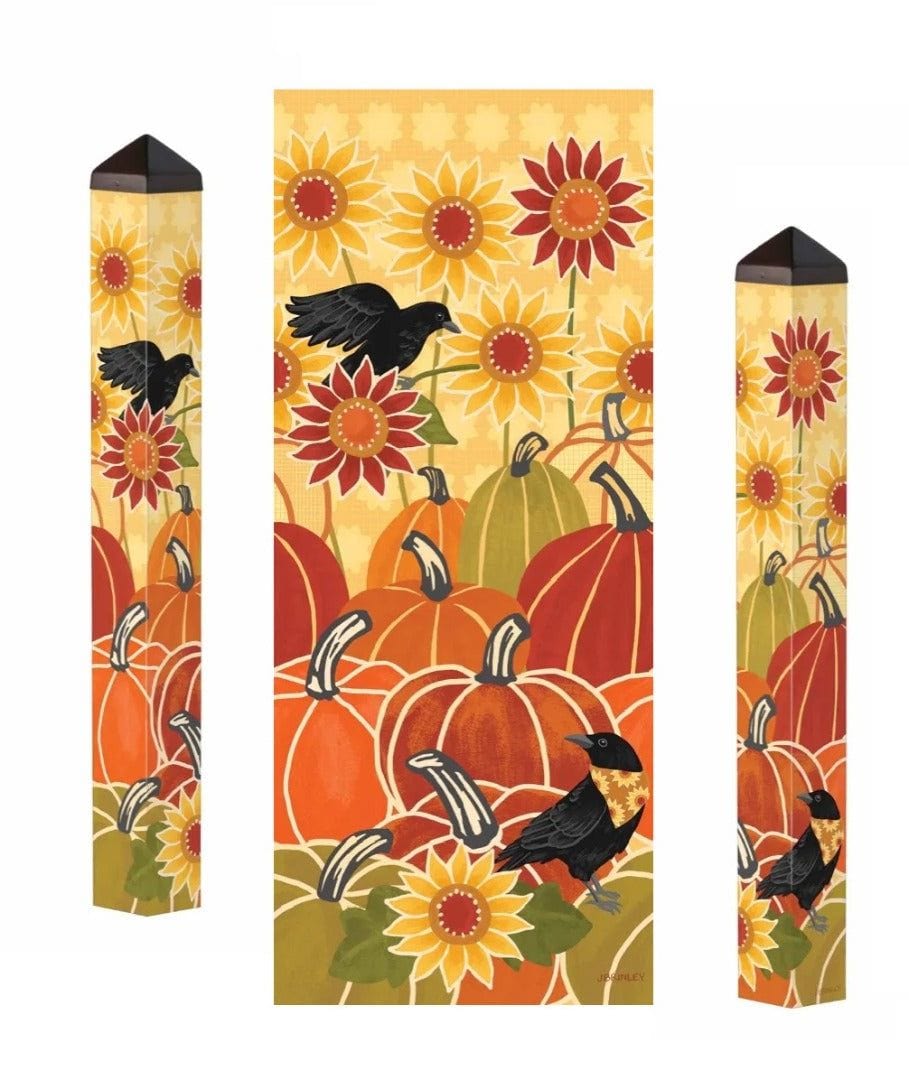 Sunflower Crows Art Pole 40 Inches Tall Painted Peace PL40013 Heartland Flags