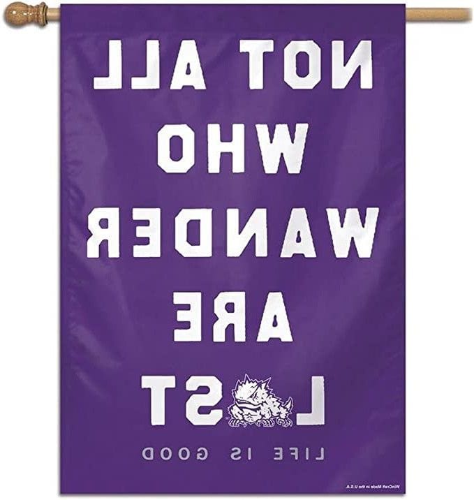 TCU Horned Frogs Life Is Good Vertical House Banner Flag 94568116 Heartland Flags