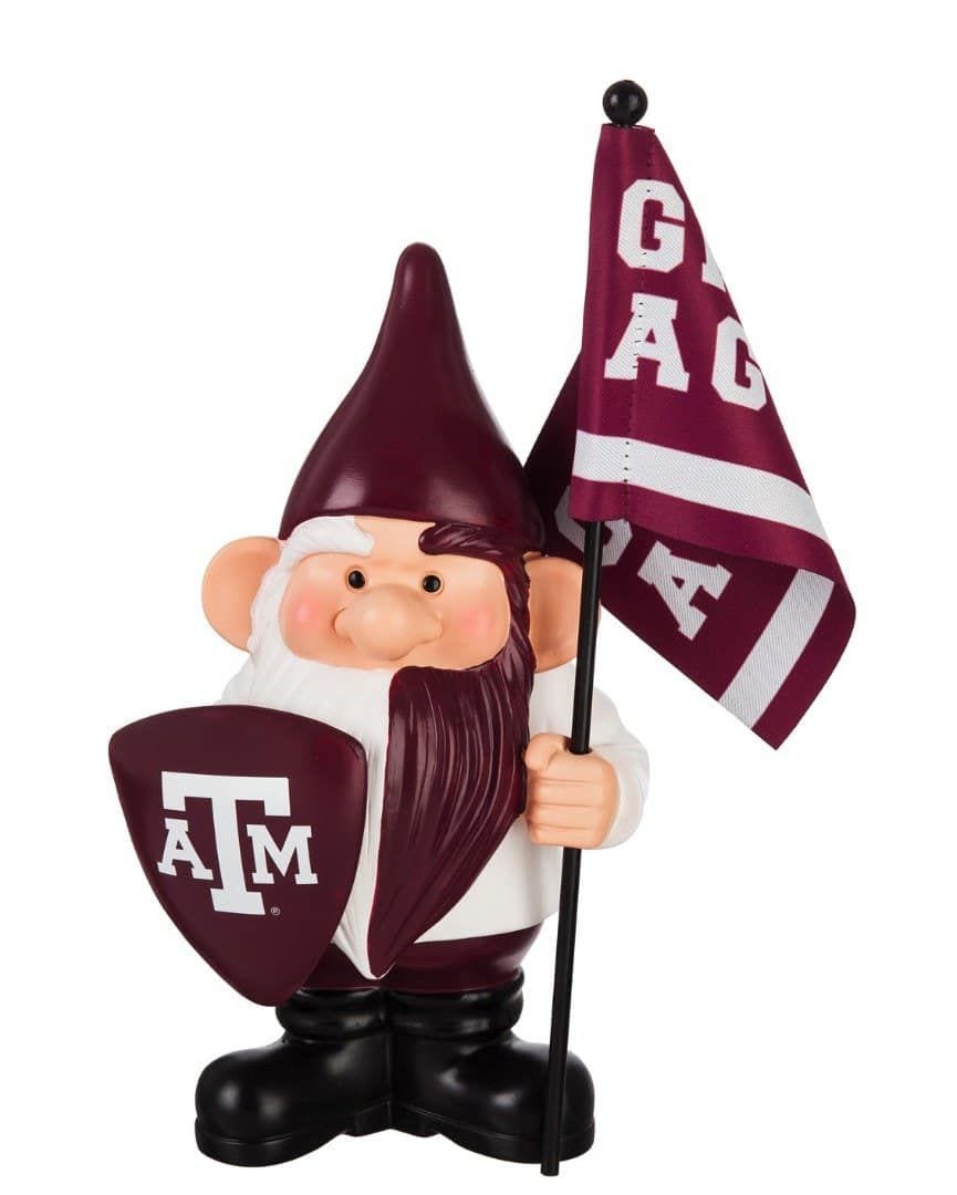 Texas A&M Gnome with Flag Gig Em Aggies 54969FHG Heartland Flags