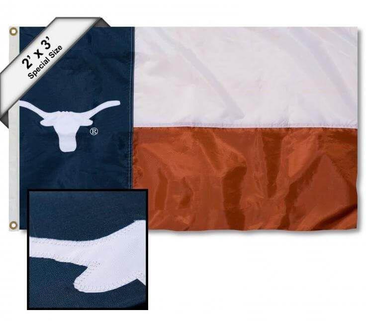 Texas Longhorns Flag State of Texas Applique Various Sizes 013020365 Heartland Flags