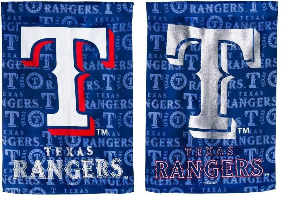 Texas Rangers Flag 2 Sided Glitter House Banner 13S4227BL Heartland Flags
