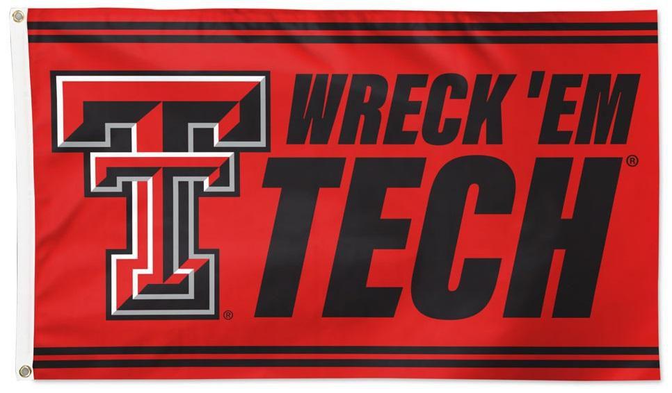 Texas Tech Flag 3x5 Wreck Em Tech Slogan 37149321 Heartland Flags