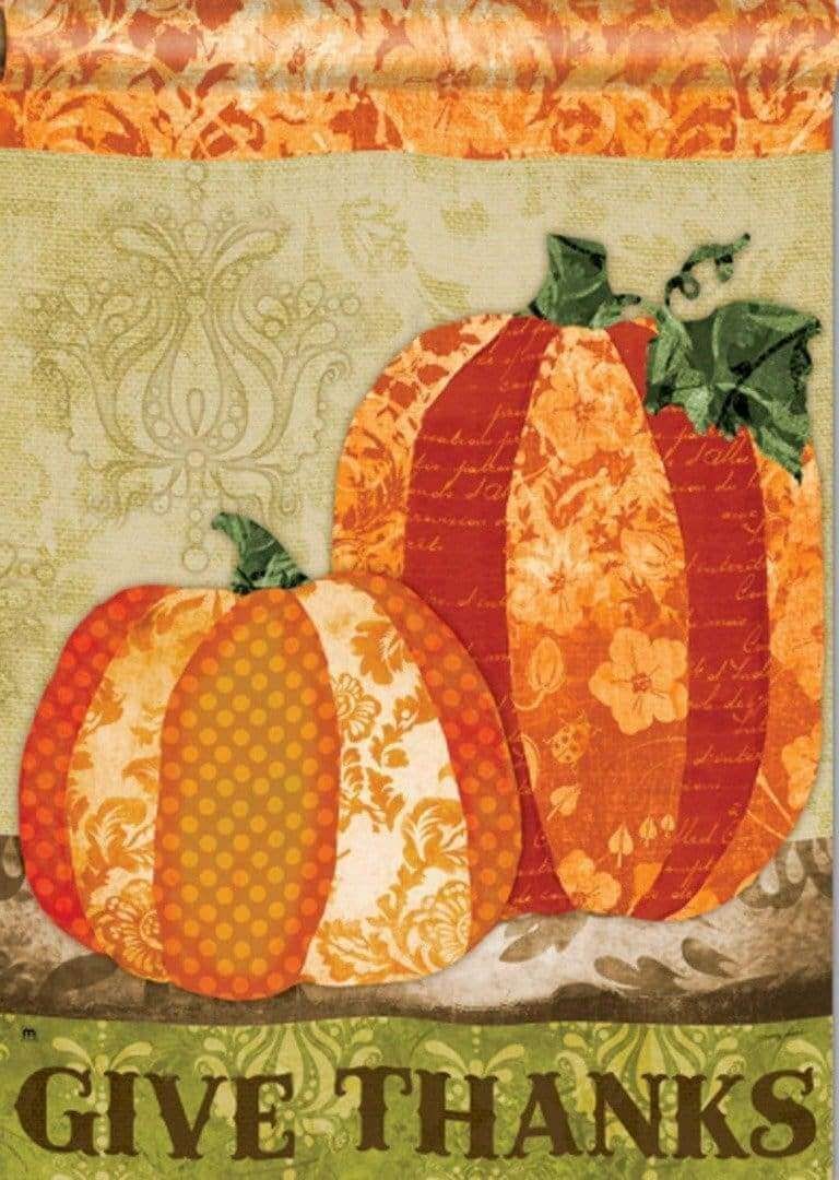 Thanksgiving Flag Pumpkin Tapestry 2 Sided House Banner 91042 Heartland Flags