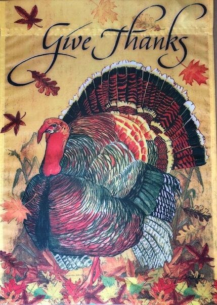 Thanksgiving Turkey Give Thanks Garden Flag Decorative 14863 Heartland Flags