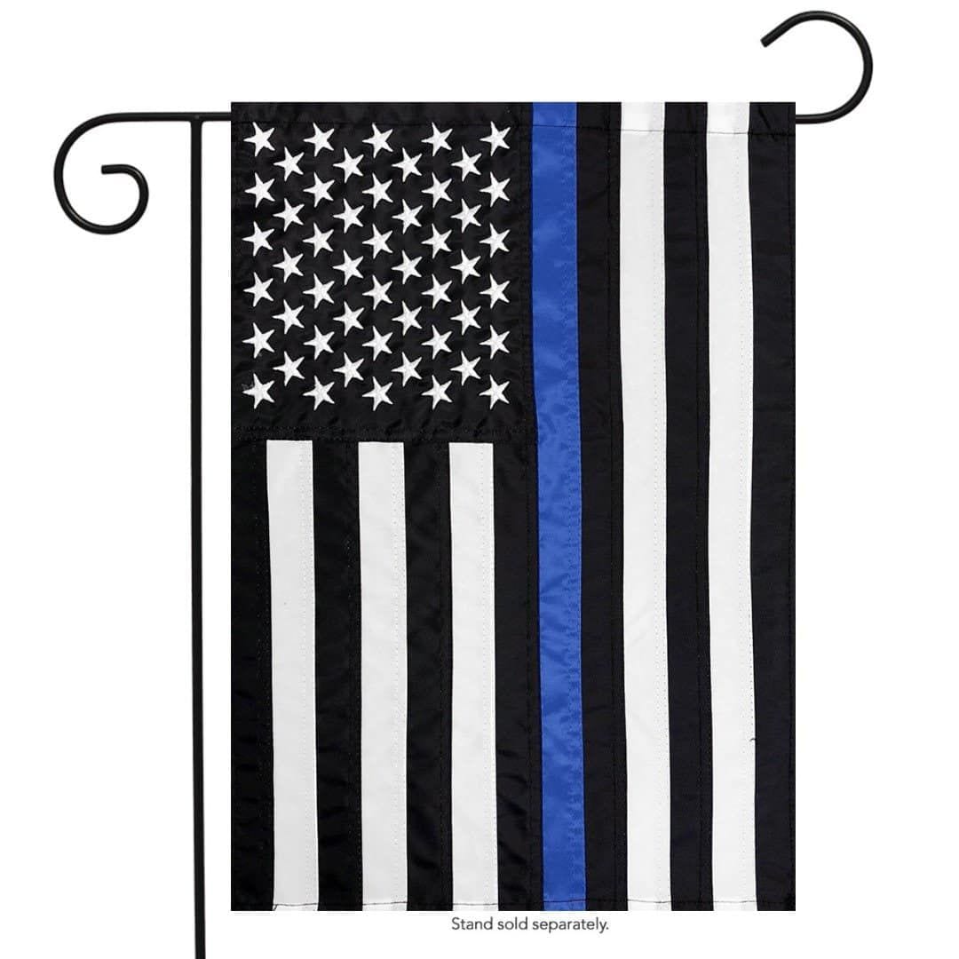Thin Blue Line Garden Flag 2 Sided Police Support G00670 Heartland Flags