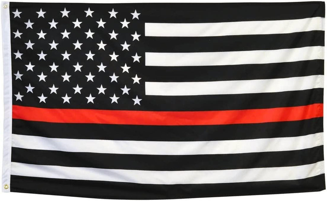 Thin Red Line US Flag 3x5 Fire Fighter Support 3969 Heartland Flags