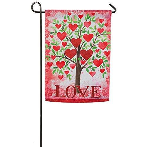 Tree of Love Garden Flag Embellished 2 Sided Valentine 14S4737BL Heartland Flags