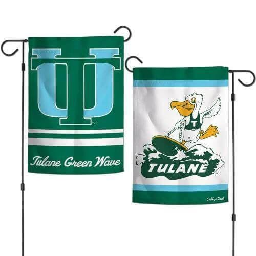Tulane Green Wave Garden Flag 2 Sided Vintage 21906118 Heartland Flags
