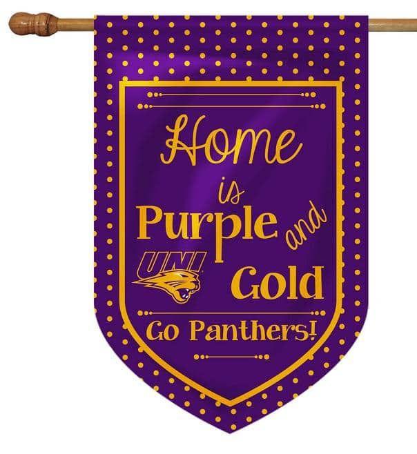 UNI Panthers Flag 2 Sided Home Is Purple and Gold Banner 601231 Heartland Flags
