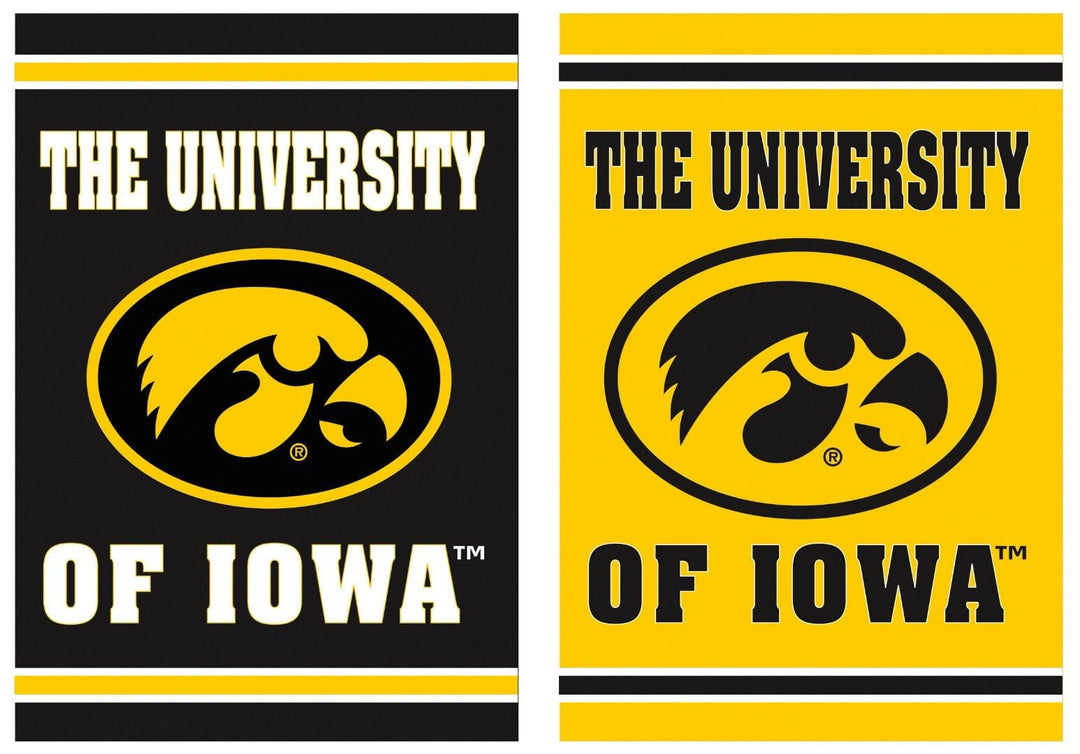 University of Iowa Garden Flag 2 Sided Hawkeyes Textured 14ES980 Heartland Flags