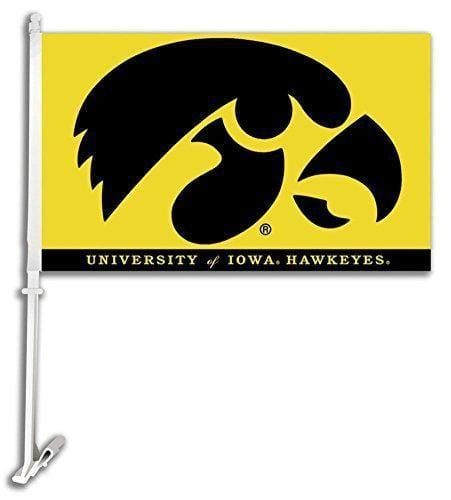 University of Iowa Hawkeyes Car Flag with Wall Bracket 97024 Heartland Flags