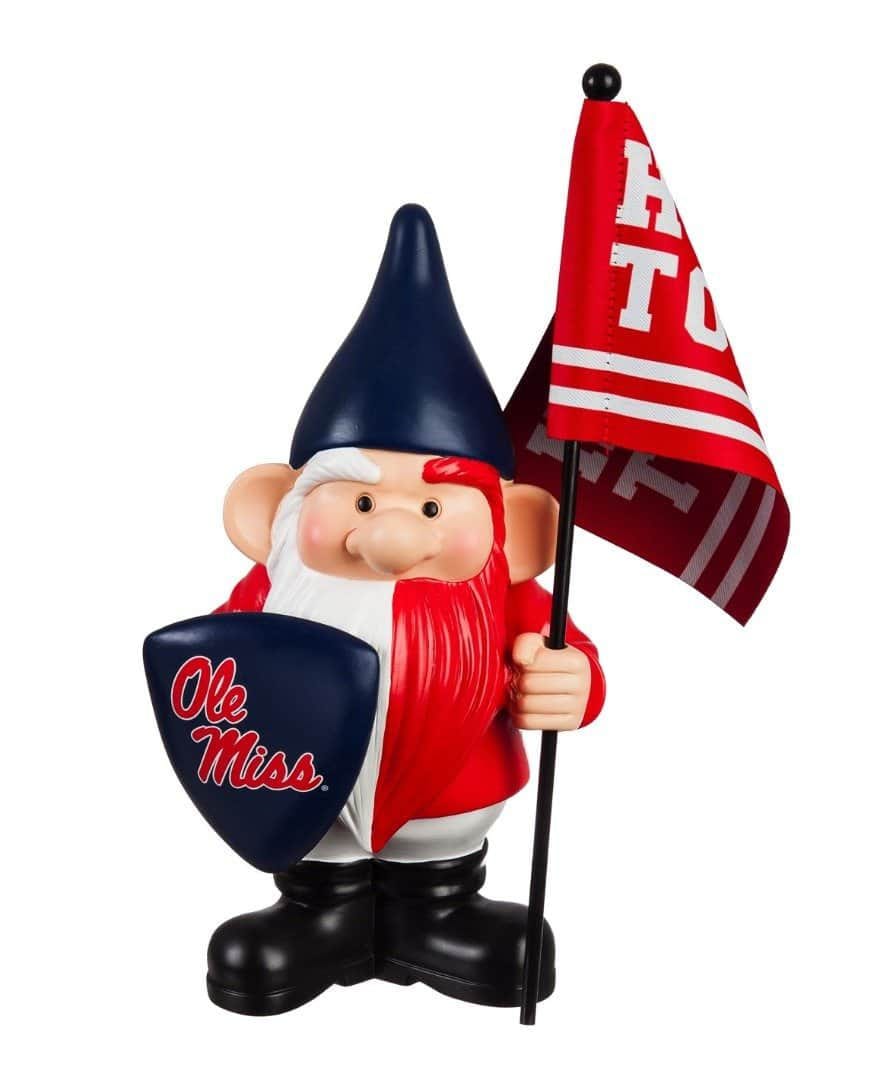 University of Mississippi Gnome with Flag Hotty Toddy 54959FHG Heartland Flags