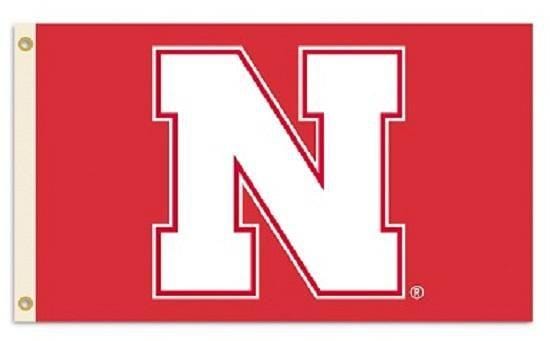 University of Nebraska Flag 2 Sided White N Logo 92405 Heartland Flags