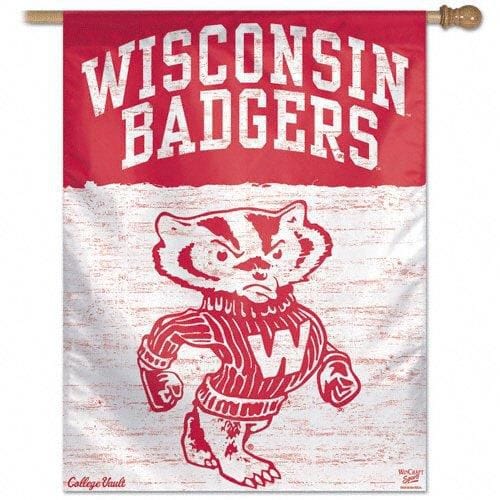 University of Wisconsin Badgers Vault Logo Banner Flag 74417017 Heartland Flags