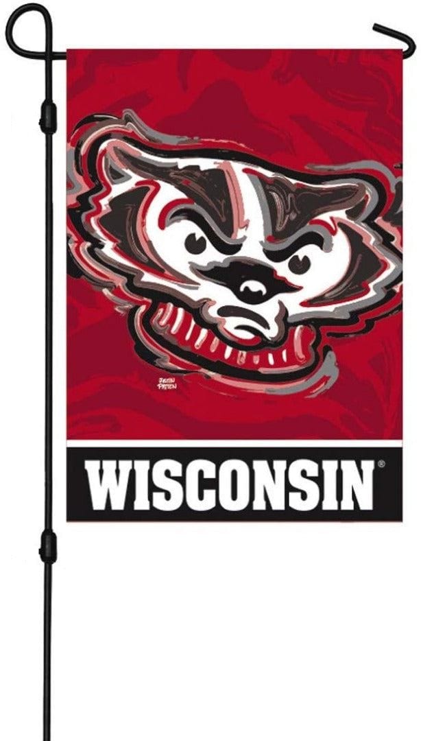 University of Wisconsin Garden Flag 2 Sided Justin Patten Badgers 14S984JPA Heartland Flags