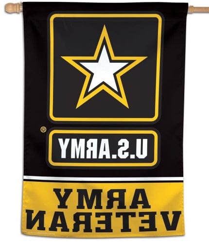 US Army Veteran Flag Vertical Black Yellow House Banner 04693419 Heartland Flags